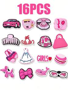 16pcs Pink Sweet Letter Decor Accessories, Home Party Decoration Multi-Purpose Accessories And Gifts - Pink - View 3