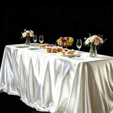 89.76 Inch (228 Cm) Round Satin Tablecloth - Elegant Smooth Fabric Tablecloth For Weddings, Birthdays, Christmas, Halloween Parties And Dining Table Decor - Multicolor - View 98