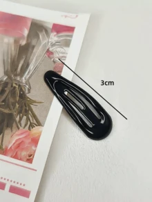 15件/組 女款與女孩春季髮夾，霧面防滑金屬髮簪，經典橢圓水滴形髮夾，中性大地色系髮飾 - 彩色 - 查看 4