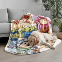 1PC Colorful Hoodie, Buzz Lightyear, Toy Story, Disney All-Star Theme Flannel Printed Blanket, Air Conditioner Cover Blanket - 100% Polyester Knitted Quilted Blanket, Digital Print - Comfortable Bedding Suitable For All Seasons, Perfect For Napping, Camping, Travel - Ideal Gift For Friends And Family, Comfortable Flannel Blanket - Multiple Sizes Available, Ultra Soft, Suitable For Sofa/Bed, Essential For All Seasons, Perfect For Daily Relaxation On The Sofa - Multicolor - View 5