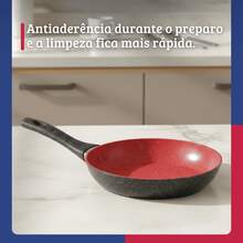 ALUMINIO NACIONAL Frigideira De Indução Antiaderente 20cm Preto e Vermelho - Vermelho - Visão 3