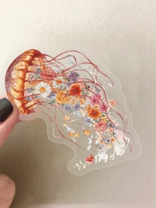 50pcs Multicolored Jellyfish Stickers, Waterproof PET Stickers, Suitable For Decorating Phones, Notebooks, Luggage, Skateboards, Helmets, And More. - Multicolor - View 5