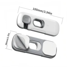 2 Pcs Universal Safety Locks, 360-Degree Rotatable Heavy-Duty Childproof Lock, For Cabinets Single Door Refrigerator Freezer, Easy To Install - Multicolor - View 3