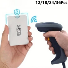 12/18/24/36Pcs Fundas para tarjetas con bloqueo RFID, portadores de papel de aluminio anti-escaneo y anti-deslizamiento, fundas para billetera y pasaporte con protección de bloqueo NFC, fundas de para tarjetas e identificaciones - Multicolor - Ver 2