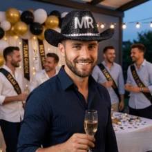 Rhinestone Western Hat Wide Brim Jazz Cap Stylish Sparkly Cowgirl Hat For Daily Life Party Stage  Holiday - Black - View 5