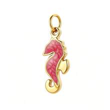 1pc Gold Seahorse Pendant Colorful Seahorse Shaped Charm Accessory Suitable For Necklace Bracelet Earrings Decoration Versatile Fashion - Multicolor - View 8