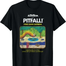 Activisionss Pitfall Distressed Game Cover Retro Video Game T-Shirt - Black - View 1