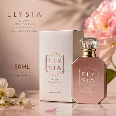 Lattafa ELYSIA Utopia Vanilla Coco 21 50ML Eau De Parfum For Women Sweet Vanilla Coconut Floral Long Lasting Perfume