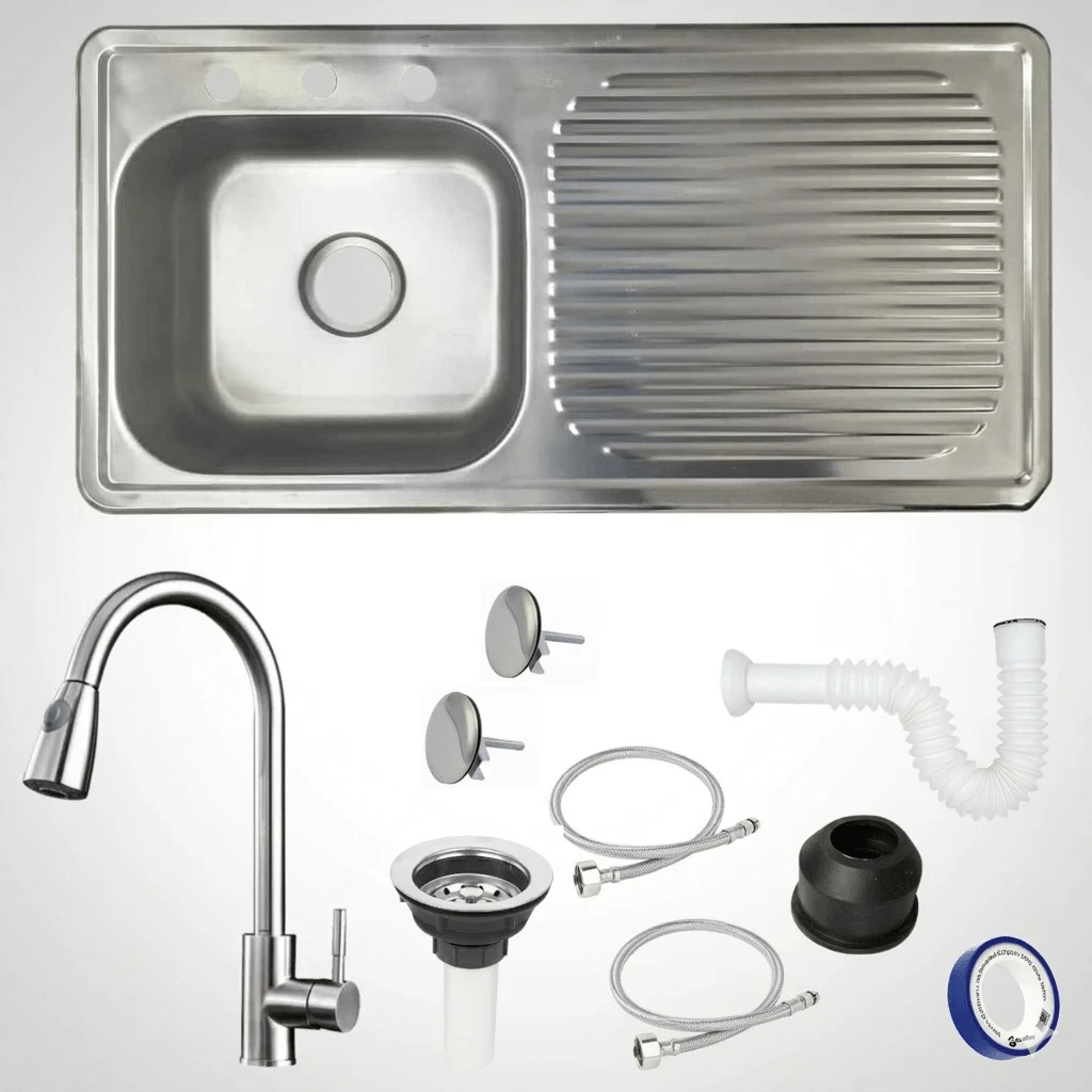 Kitchen Sinks - Silver/ Right Drainer - View 1