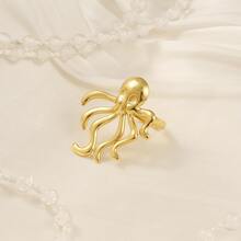 1pc Elegant Unique Creative Versatile Niche Design Small Octopus Ring Suitable For Women's Daily Wear - Gold - View 1