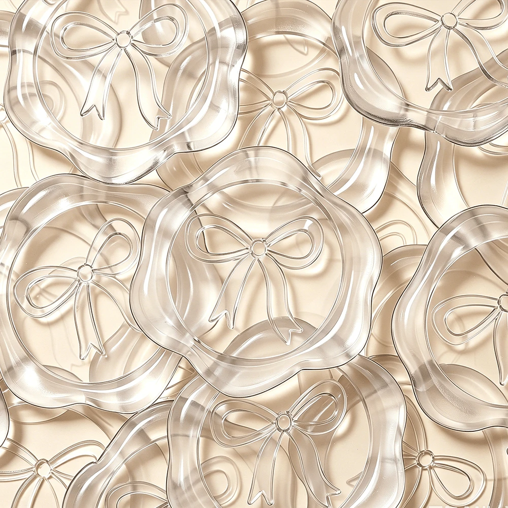 25 Pcs Transparent Bow Pattern Wax Seal Stickers,Self-Adhesive Wax Seal Stickers For Gifts Wedding Invitation Envelope Sealing - Bow - View 1