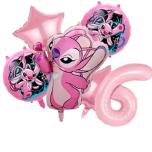 Angel Stitch Party Balloon Set, Pink Star And Round Printed Foil Balloons, Suitable For Birthday Party, Anime Theme Photo Decoration - As Shown In the Figure - View 14