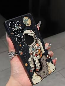 1pc Interstellar Astronaut Phone Case Protective Cover Black TPU Soft Shell Wear-Resistant Shockproof Full Coverage Compatible With Huawei Honor Galaxy A04e/A05s/A13/A14/A15/A34/A35/A50/A52/A53/A54/S21/S22/S23/S24/S25/S25Ultra/S25 FE/S26/S26PLUS/S26ULTRA/S26 EDGE/ 6A/7A/8A/ 12T/13T/14T[International Version Not Local Version] - Black - View 6