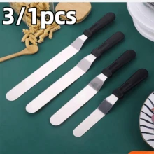 3/1 入烘焙工具 - 不鏽鋼奶油抹刀 - 6/8/10英吋平刮刀，適用於烘焙蛋糕、裝飾與抹平奶油 - 彩色 - 查看 2