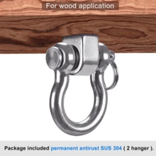 Set Of 2 Permanent Antirust 304 Stainless Steel Screw Bracket Heavy Duty 180° Swing Hangers, 1800LB Capacity Playground Yoga Hammock Rope Tire Web Chair Sandbag Punching Bag Porch Swing Sets - Silver - View 9