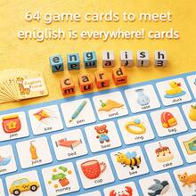 Montessori Word Spelling Game Toy Set, 64 Flash Cards & 20 Letter Blocks, Early Learning Educational Alphabet & Vocabulary Building Toy For Kids 3+ - 彩色 - 查看 6