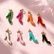 1pc Heart Pendant Colorful Heart Charm Suitable For Necklace Bracelet Earrings Decoration Versatile Fashion - Multicolor - View 1