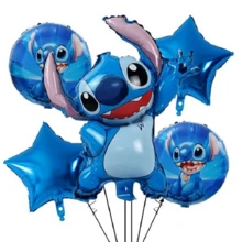 Stitch Party Decoration Set, Character Printed Latex Balloons And Giant Stitch Foil Balloon, Birthday Decoration - As Shown In the Figure - View 9