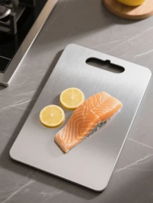 3 Pcs Stainless Steel Cutting Boards, Suitable For Cutting Various Foods Such As Fish, Meat, Vegetables, Fruits And Cooked Dishes - View 6