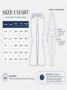 Women's High Waist Elastic Denim Flare Pants, Light Color Distressed Hem, Casual Street Style For Summer Spring - Light Blue - View 8