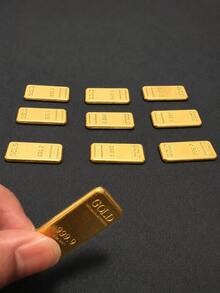 Mini Fake Gold Bar Set, Realistic Gold Ingot Decor, Photography Prop, Mini Model, Miniature - Multicolor - View 5