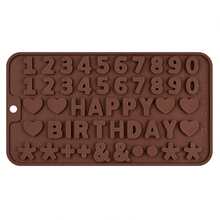 2 套硅胶迷你字母数字生日快乐巧克力模具，蛋糕烘焙装饰（数字和字母（2 套）） - 巧克力棕 - 查看 7