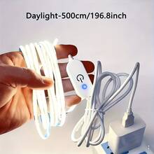 LQHZMYY Tira de luz LED COB alimentada por USB - Tira de luz LED flexible y plegable, USB Plug And Play, interruptor regulador táctil, adecuada para el hogar, bodas, cocina, gabinete, iluminación bajo el gabinete - Compatible con computadora, tableta, puertos USB de banco de energía y decoración del hogar - tocar - Ver 18