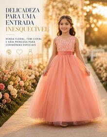 Long Dress For Children, Youth, Party, Flower Girl, Bridesmaid, Wedding, Flower Girl, Debutante, Princess, Miss, Lace With Bow, 3/4 Sleeve, Luxury - 3 To 16 Years - 乾枯玫瑰色 - 查看 4