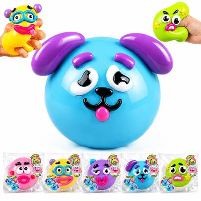 New Smushers Dog Face Swap Squishy, Soft Slow Rising Sensory Fidget Toy, Stress & Anxiety Relief For Adults