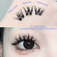 10 Pairs Glue-Free Fluffy Big Wave 3-Segment False Eyelashes, Voluminous 3D Messy Fluffy Fiber Western Charm False Eyelashes, Suitable For Beginners Daily And Party Wear - View 7