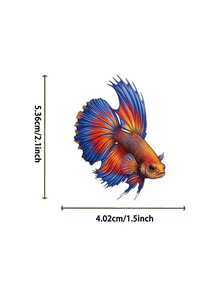 50pcs Guppy Stickers, Transparent PET Waterproof Adhesive Fish Decals For Scrapbook Phone Laptop Water Bottles. - Multicolor - View 2