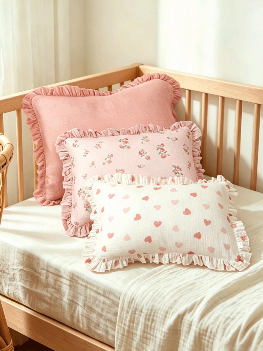 1pc Baby Lightweight Lace Pillowcase (Pillow Insert Not Included) Soft Skin-Friendly Comfortable For All Seasons Suitable For Daily Use - Multicolor - View 1