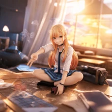 1件 10cm 可愛惡魔少女女僕動漫模型，PVC 紅黑雙馬尾配角、蝙蝠翅膀與爪子設計，哥德風桌面裝飾收藏禮品 - 彩色 - 查看 14