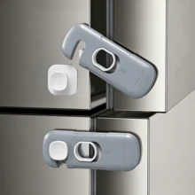 2 Pcs Universal Safety Locks, 360-Degree Rotatable Heavy-Duty Childproof Lock, For Cabinets Single Door Refrigerator Freezer, Easy To Install - Multicolor - View 10