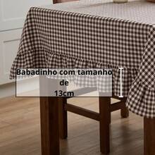 Checkered Tablecloth With Ruffle - Premium Table Setting Decoration - 紅色的 - 查看 4