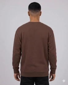 Men's Comfortable And Warm Printed Crew Neck Sweatshirt With Brazil World Cup Design - Rust Brown - View 2