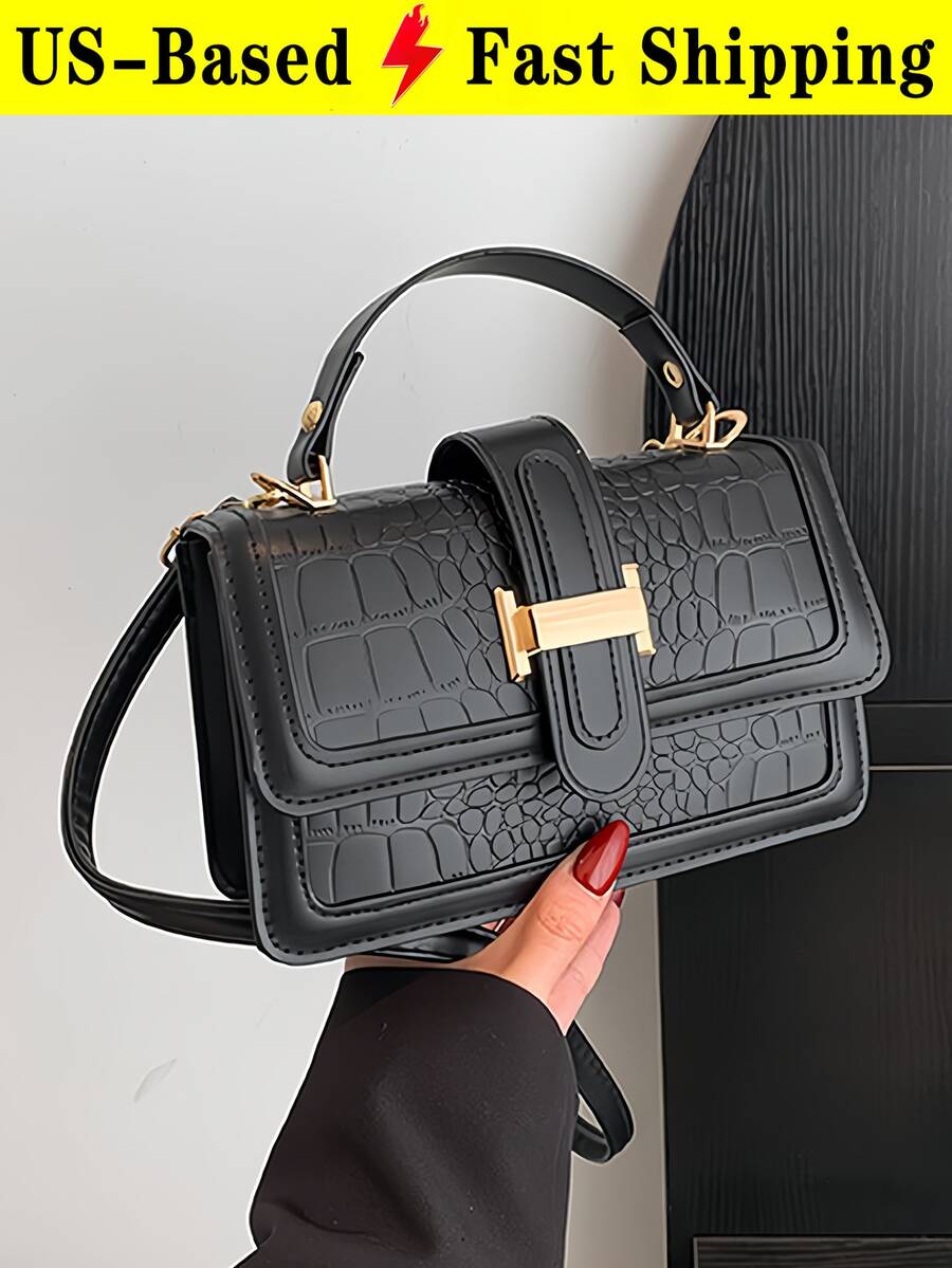 2025 Women's Crocodile - Print Crossbody Bag, Crafted From Premium PU Leather, Boasts A Sophisticated Crocodile - Print Texture. Shoulder Bag,Handbag - Nhiều màu - Xem 1