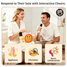 Reletech Portable Bluetooth Karaoke Speaker With Dual Wireless Microphones, Interactive Sound Effects & Built-In Recording, Mini Karaoke Machine For Home Party Indoor Entertainment - View 6