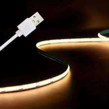 LQHZMYY Tira de luz LED COB alimentada por USB - Tira de luz LED flexible y plegable, USB Plug And Play, interruptor regulador táctil, adecuada para el hogar, bodas, cocina, gabinete, iluminación bajo el gabinete - Compatible con computadora, tableta, puertos USB de banco de energía y decoración del hogar - tocar - Ver 9
