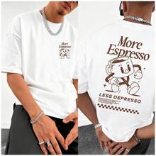 Camiseta de manga corta con estampado de letras personalizadas para hombre GRDR, adecuada para el verano, a la moda. - Blanco - Ver 1
