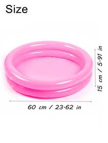 Inflatable Double Ring Mini Water Play Pool / Thickened Soft Edge Design / "Dopamine" Color Scheme / Home Essential / Size 60cm X 14cm - Capacity 21L / Can Be Used As A Floating Tray For Large Swimming Pools (Can Hold Towels And Sunscreen) / Inflatable "Fishing Pond" / Fishing Toy / Reusable / Space-Saving Inflatable Design - Multicolor - View 7