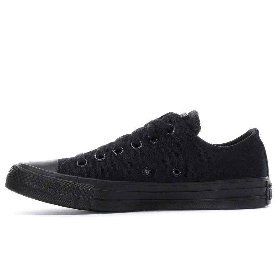 Converse Chuck Taylor All Star Low Top Unisex Sneakers - All Black Monochrome Canvas Shoes For Men & Women, Triple Black Casual Sneakers | M5039C - 查看 1