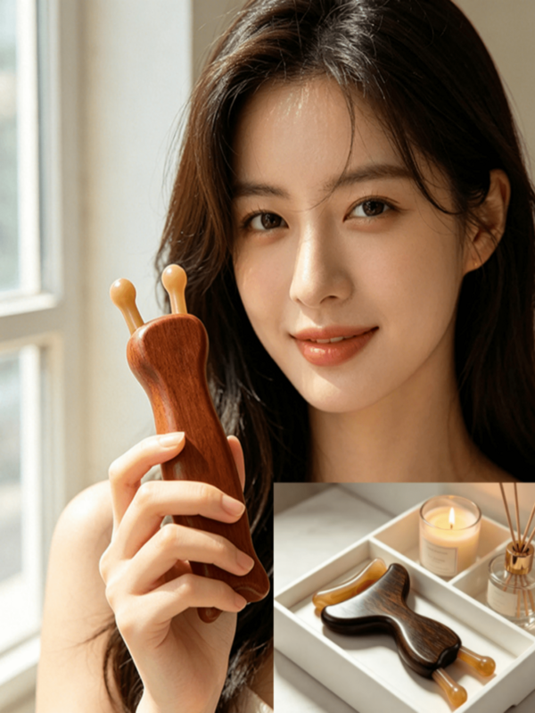 2pcs Wooden Massage Tool Set, Nose And Face Gua Sha Massager, Bee-Shaped Head Massage Comb, Thickened Eye Massage Wooden Comb