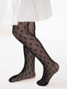 2pcs Girls' Hollow-Out Mesh Pantyhose, Thin Spring/Summer Style - Multicolor - View 7