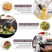 Set Peralatan Dapur Silikon, Set Alat Masak Spatula dan Sendok Sup, Aksesori Peralatan Masak Anti Lengket Tahan Panas, Set Peralatan Masak, Termasuk Spatula, Sendok Sup, Sendok Mie, Saringan, Penjepit Makanan, Aman untuk Mesin Pencuci Piring - MultiWarna - View 4