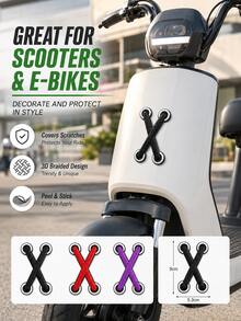 Universal 3D Shoelace Style Car Sticker, Scratch Cover Decorative Decal, Self-Adhesive Modified Body Graphic Accessory For Automobile, Motorcycle And Electric Scooter Exterior Refit - A - View 3