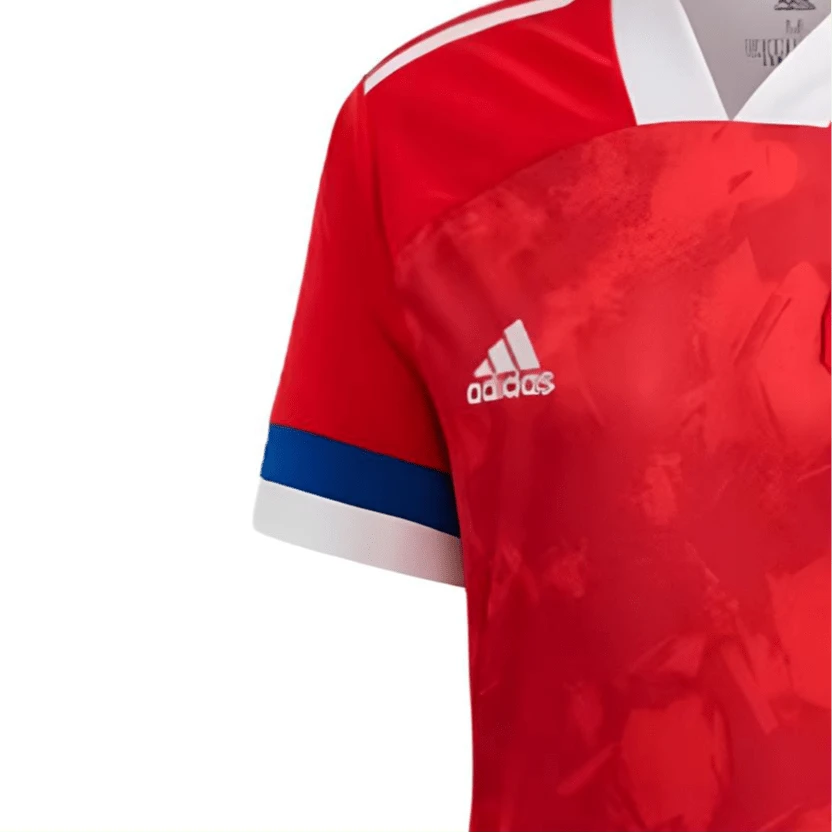 Adidas 2020 European Championship Russia Home Fan Version Fashion Comfortable Simple Short Sleeve Football Shirt Red Tops Men - 彩色 - 查看 2