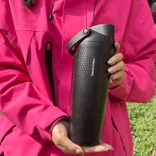 30oz Honeycomb Pattern Insulated Water Cup, Double Drinking Spout, One-Click Opening And Leak-Proof Lock, Three-Layer Vacuum To Keep Cold For 24 Hours, - 黑色 - 查看 5