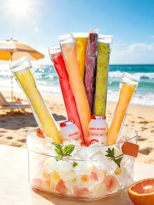 Popsicle Bags, DIY Popsicle Molds, Suitable For Juice, Milkshake, Yogurt, Chocolate, Etc. Reusable, Self-Sealing Bags, Essential For Summer Cold Drinks. - Multicolor - View 1