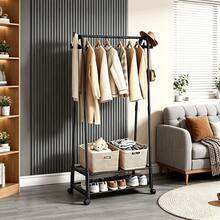 Estantería móvil para zapatos y perchero de entrada con ruedas universales, almacenamiento de pie reforzado para zapatos y ropa, con estantes para dormitorio y sala de estar - Multicolor - Ver 4